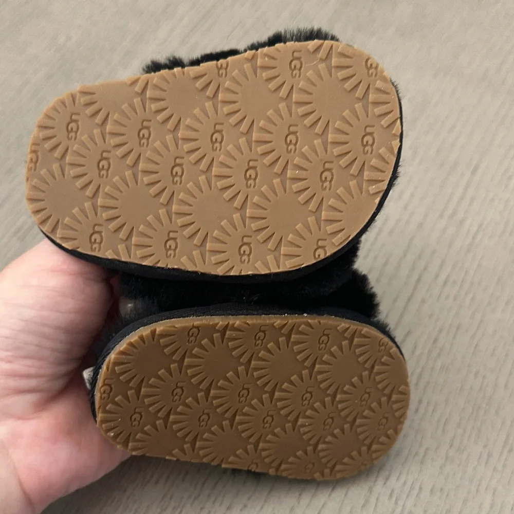 UGG Black Fluffy Slides
